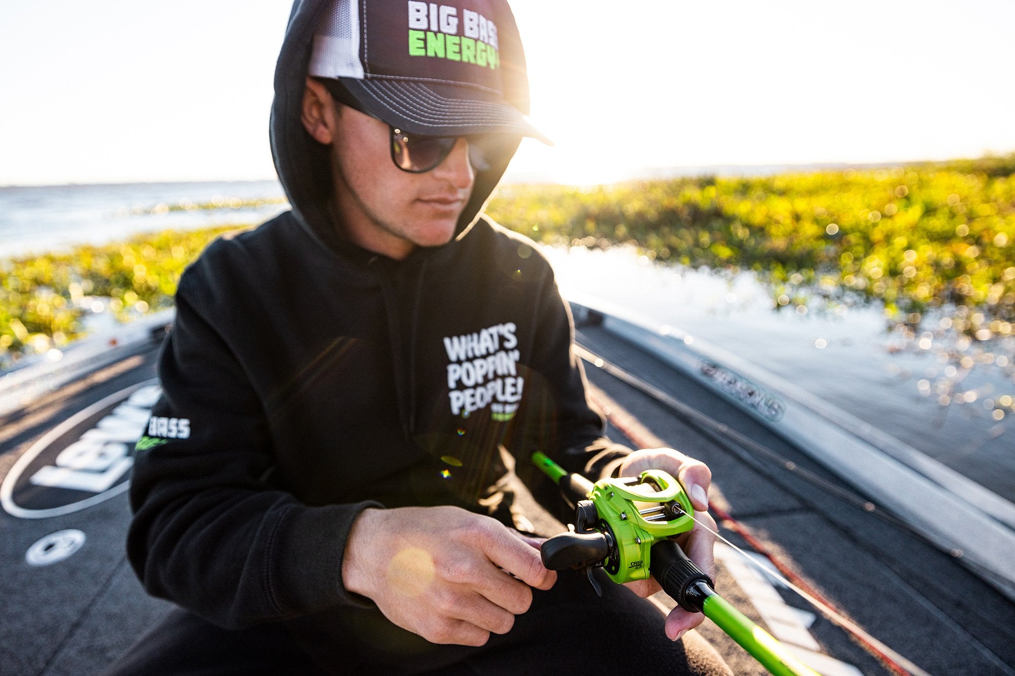 bass baitcast combo left hand retrieve Lew's Kickin Their Bass Baitcast Combo